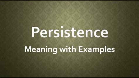 persistence meaning in english